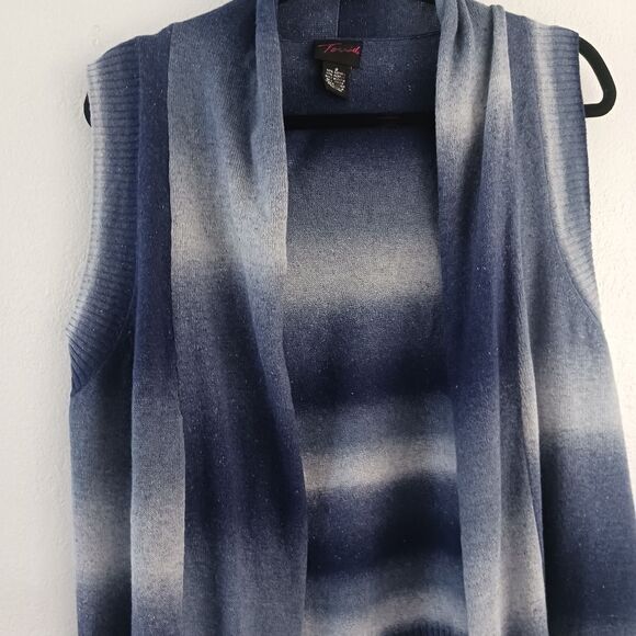 Torrid blue Ombre open front high low vest size 2X - Picture 2 of 5